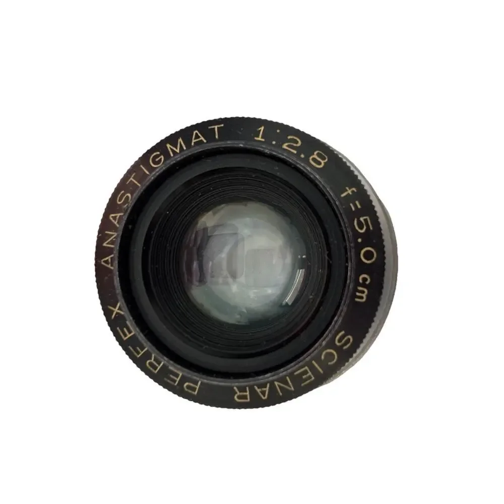 Perfex Anastigmat 5 cm (50mm) f/2.8 lens.
